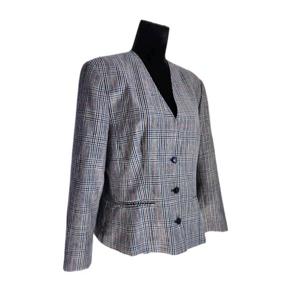 Pendleton Country Sophisticates Women's Plaid Silk Blend Blazer Jacket Sz 16 - Picture 2 of 8